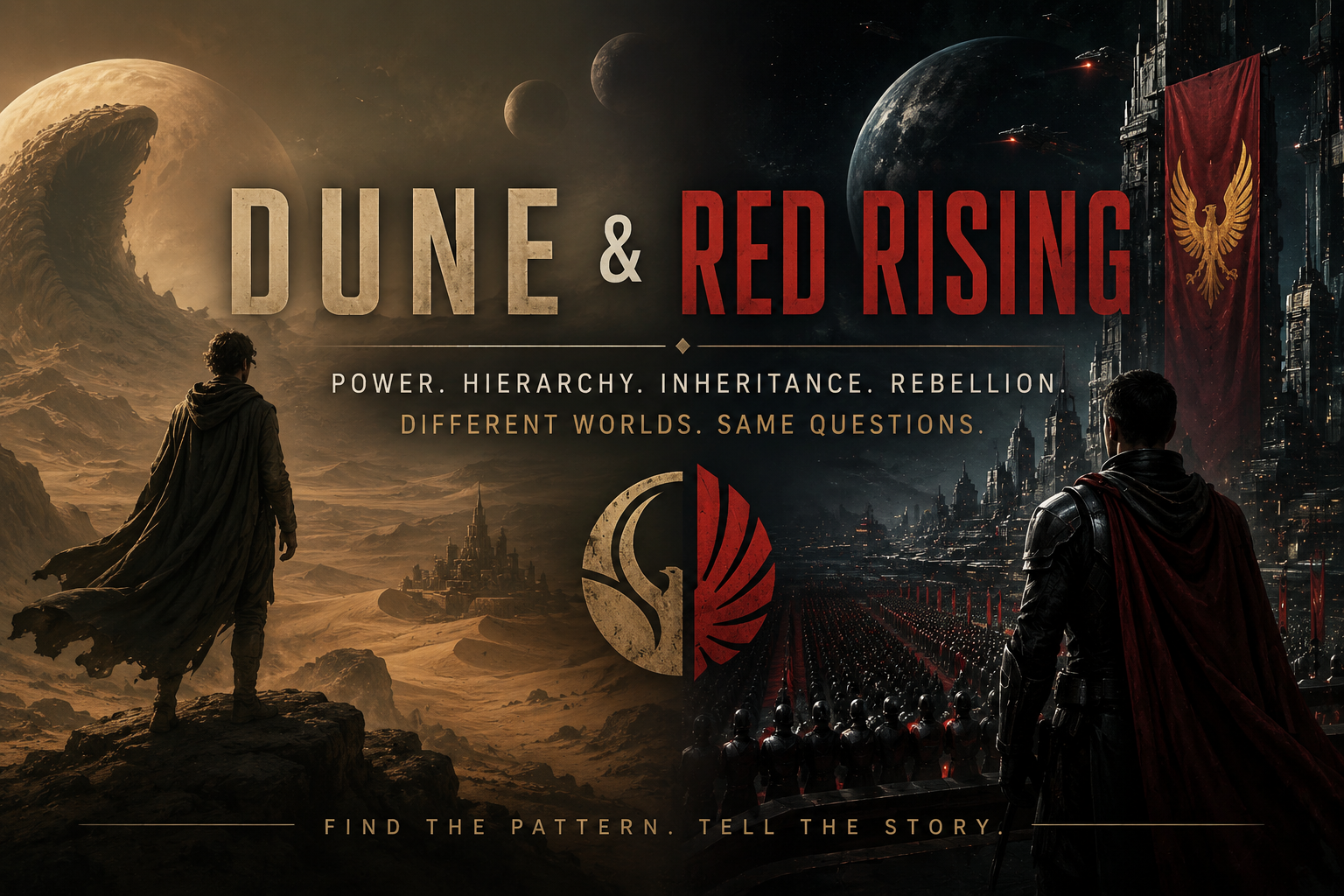 Dune and Red Rising artwork accompanying an essay about durable power